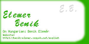 elemer benik business card